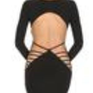 Black Back Drop Midi Dress